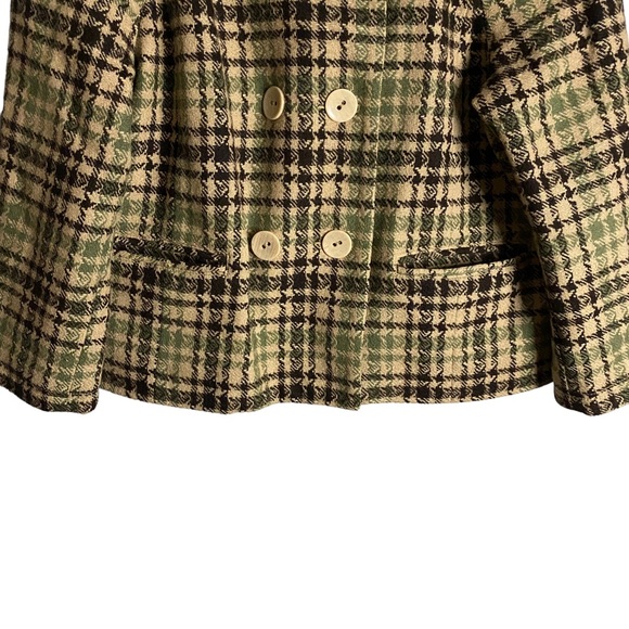 DKNY Women's Patterned Double Breasted Wool Blazer Jacket - Picture 3 of 10